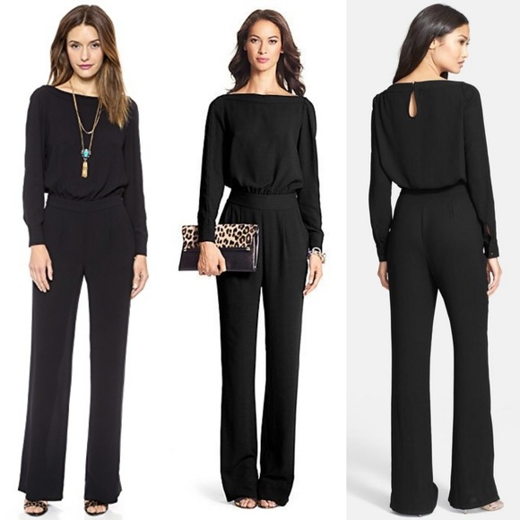 Diane Von Furstenberg Pants - Diane von furstenberg Cynthia long sleeve jumpsuit
